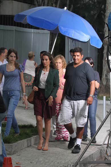 Tânia Kalill durante gravação da novela <em>Fina Estampa</em> da Rede Globo, Rio de Janeiro