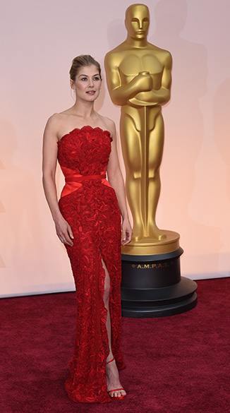 A atriz Rosamund Pike no Oscar 2015