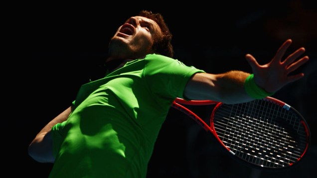 Andy Murray, da Grã-Bretanha, durante sua primeira partida no Aberto da Austrália - 18/01/2011