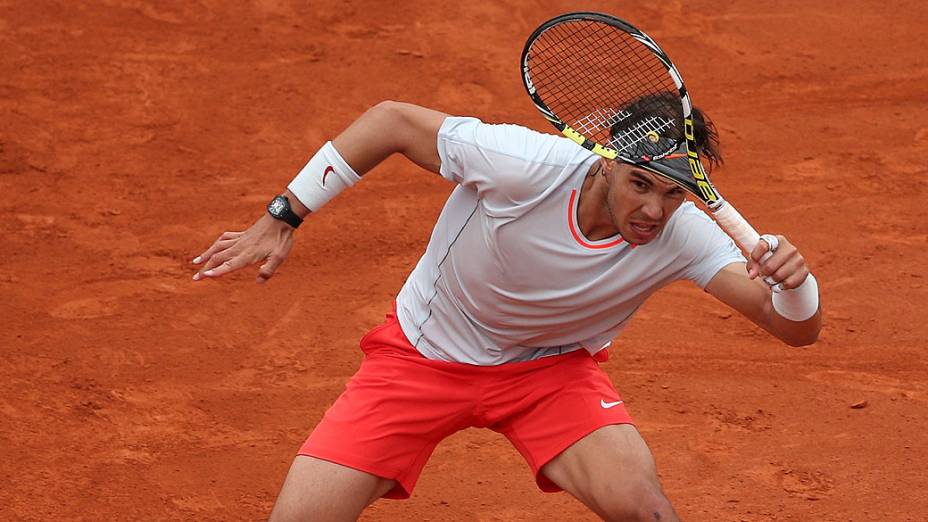 Rafael Nadal durante partida final do Aberto da França em Roland Garros, na França