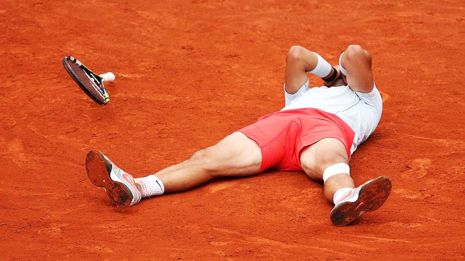 Rafael Nadal comemora seu oitavo título do torneio francês