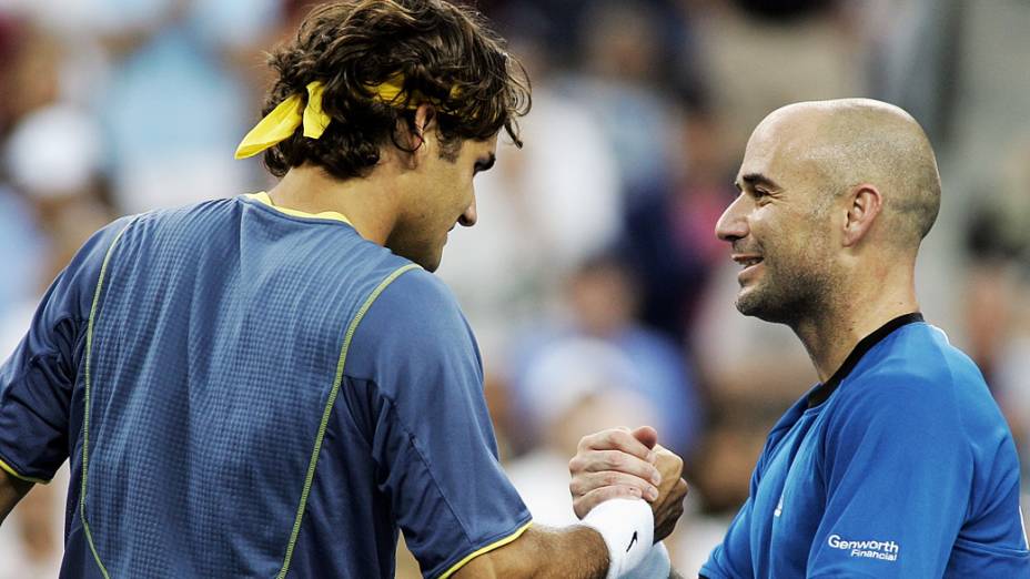 Rogerer Federer superou Andre Agassi na final do US Open de 2005