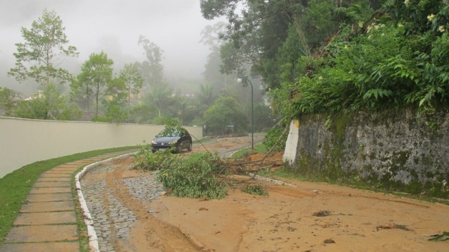 Estragos da chuva na Granja Comary, em Teresópolis