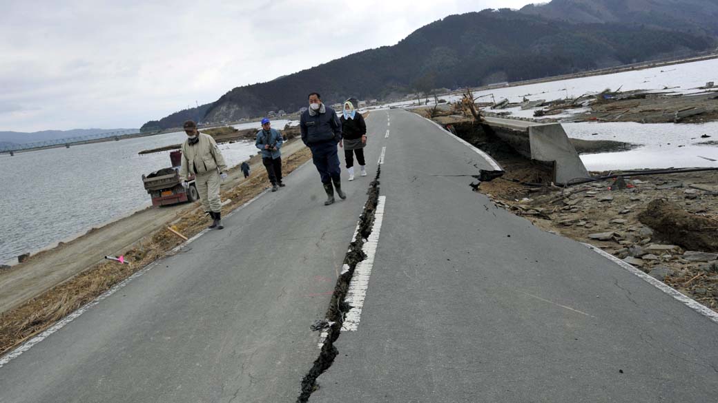 Região atingida pelo terremoto e tsunami na cidade de Ishinomaki, Japão