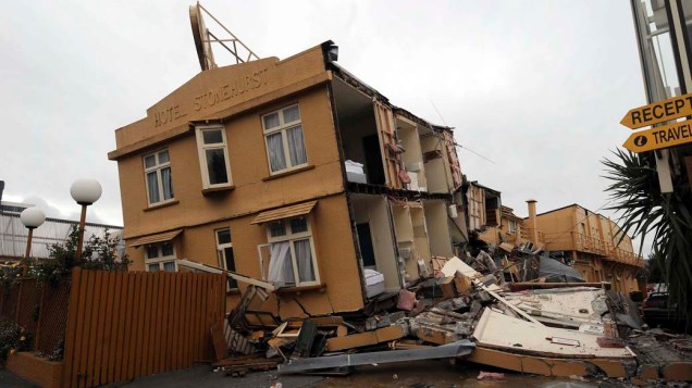 Hotel Stonehurst, após terremoto em Christchurch, Nova Zelândia