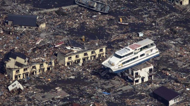 Destruição na cidade de Otsuchi, Japão