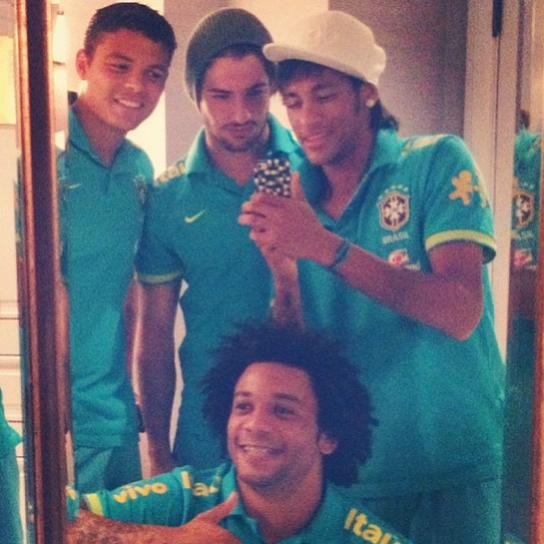 Thiago Silva, Alexandre Pato, Marcelo e Neymar Thiago Silva, Alexandre Pato, Marcelo e Neymar