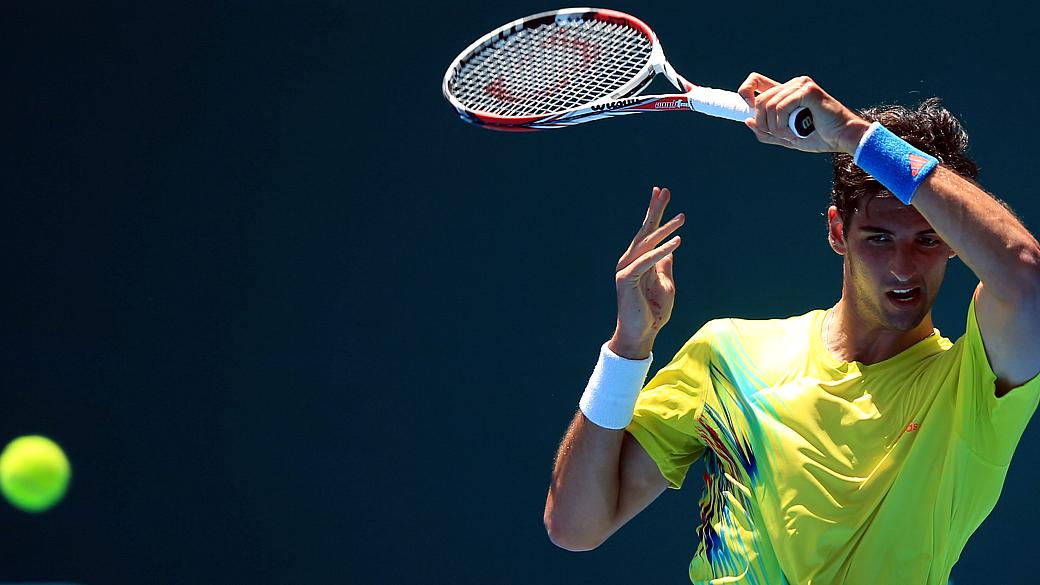 Thomaz Bellucci em ação no Torneio de Auckland, na Nova Zelândia