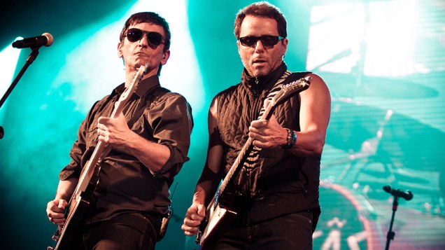 Titãs e Xutos & Pontapés durante o show no palco Sunset, no último dia do Rock in Rio, em 02/10/2011