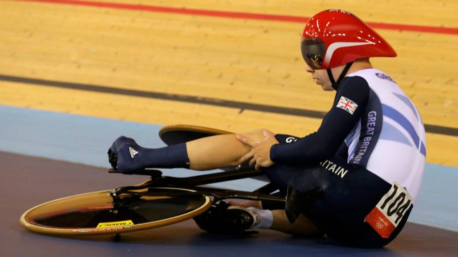 O ciclista britânico Philip Hindes durante os Jogos Olímpicos de Londres 2012