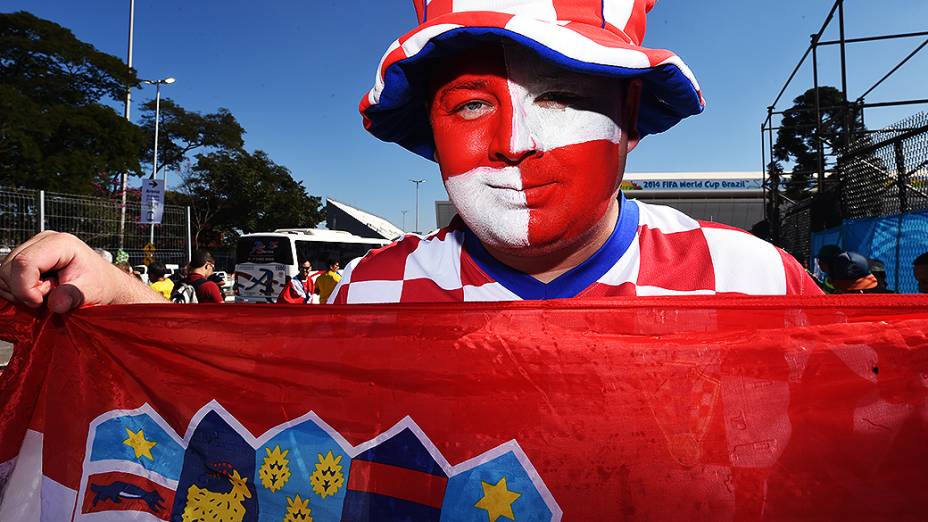Torcedor da Croácia chega para a abertura da Copa no Itaquerão, em São Paulo