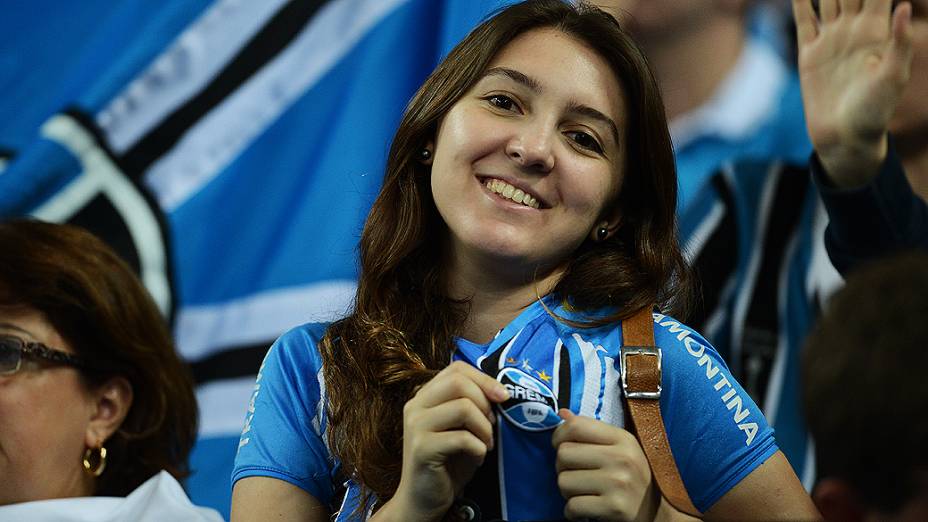 Torcida do Grêmio durante o jogo contra o Hamburgo na inauguração da Arena em Porto Alegre