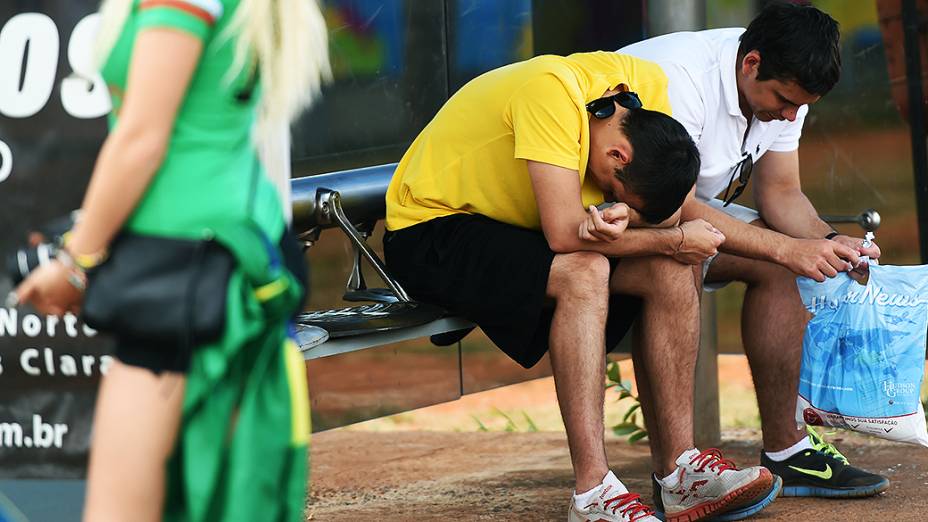 Torcedores chegam no Mané Garrincha para o jogo entre Brasil e Holanda, em Brasília