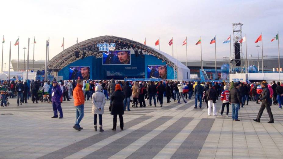 No Parque Olímpico, a decepção dos russos com a derrota no hóquei no gelo
