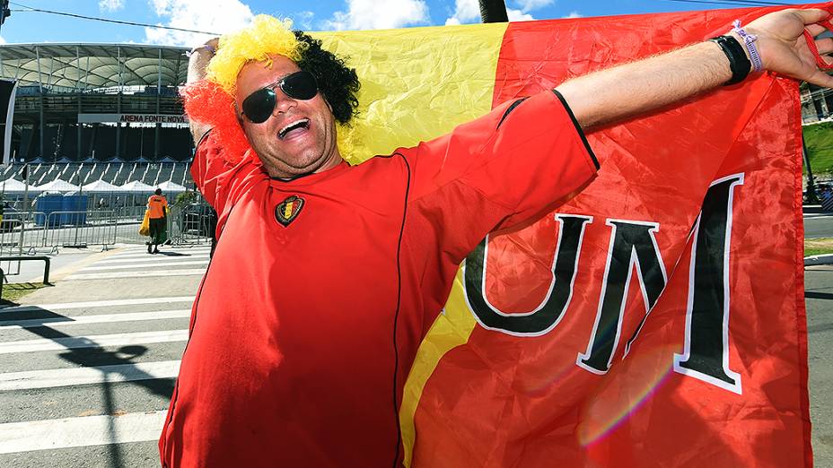 Torcida de Bélgica e Estados Unidos chegam na Arena Fonte Nova, em Salvador