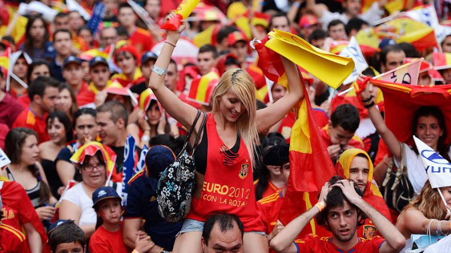 Torcida espanhola durante partida contra a Croácia válida pela 3ª rodada de Eurocopa 2012