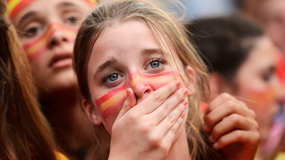 Torcida espanhola durante partida contra a Croácia válida pela 3ª rodada de Eurocopa 2012