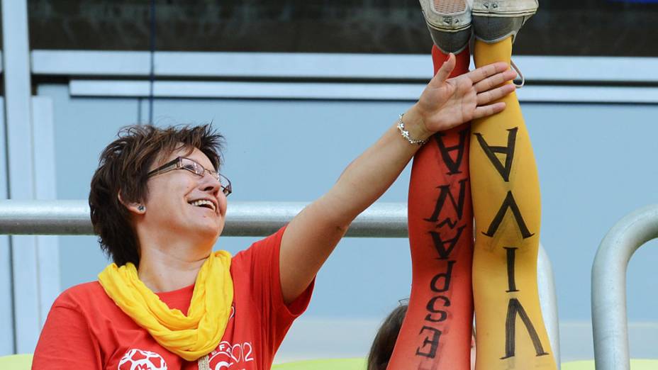 Torcida espanhola durante partida contra a Croácia válida pela 3ª rodada de Eurocopa 2012