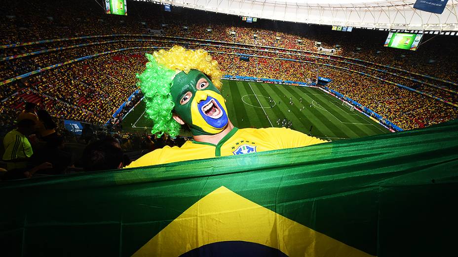 Vista geral do Mané Garrincha durante o jogo entre Brasil e Camarões, em Brasília