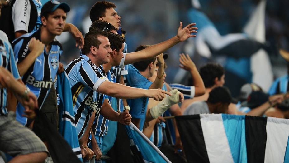 Torcida do Grêmio durante o jogo contra o Hamburgo na inauguração da Arena em Porto Alegre