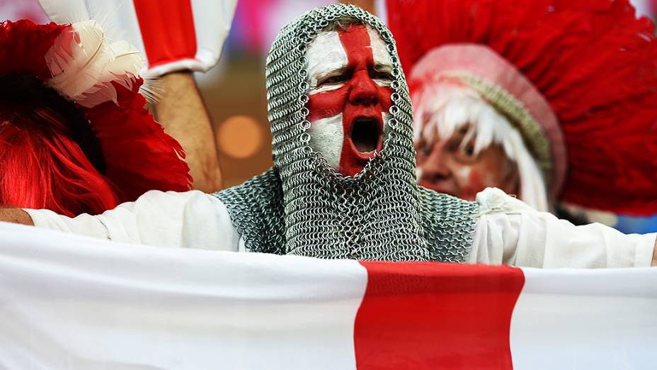 Torcedor inglês durante o jogo contra a Itália na Arena Amazônia, em Manaus