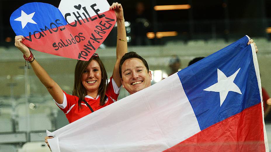 Torcida compareceu em ótimo número na noite desta quarta-feira no amistoso entre Brasil e Chile no estádio do Mineirão, em Belo Horizonte