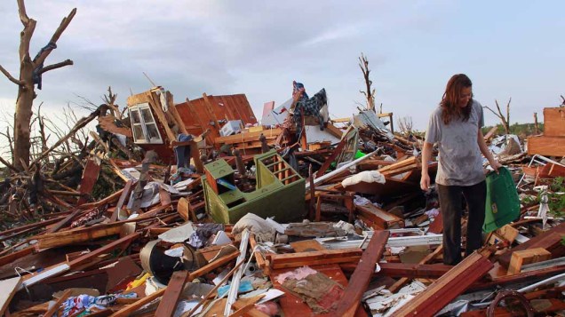 Destruição causada pelo tornado na cidade de Joplin no estado americano do Missouri