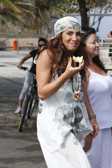 Totia Meirelles durante gravação da novela <em>Fina Estampa</em> da Rede Globo, Rio de Janeiro