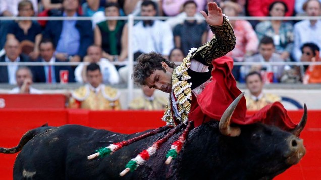 Toureiro José Tomás durante a última tourada, na praça de touros Monumental em Barcelona, Espanha