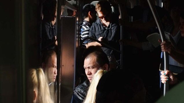 Passageiros no metrô de Manhattan. A segurança está sendo reforçada em Nova York, em virtude do décimo aniversário dos ataques de 11 de setembro