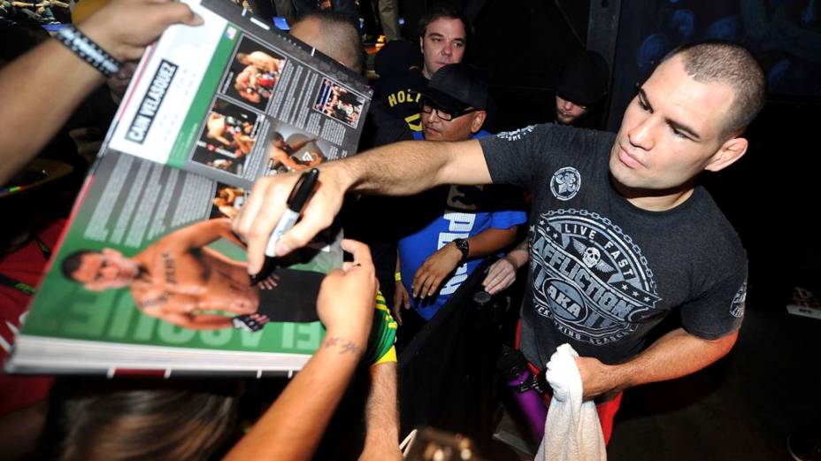 Cain Velasquez nos treinos abertos para o UFC 166, em Houston, nos EUA