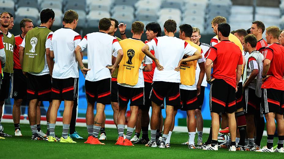 Treino da seleção da Alemanha antes do jogo contra o Brasil no Mineirão, em Belo Horizonte