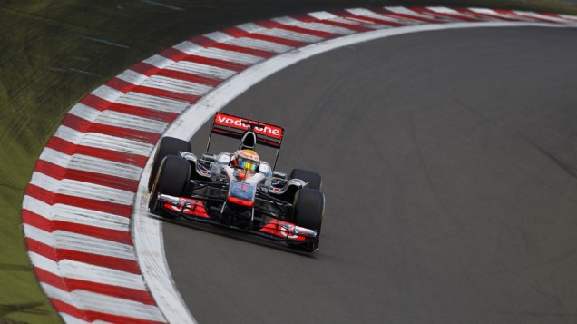 Lewis Hamilton, da McLaren, durante o treino classificatório para o GP da Alemanha. Hamilton ficou com o segundo lugar no grid de largada