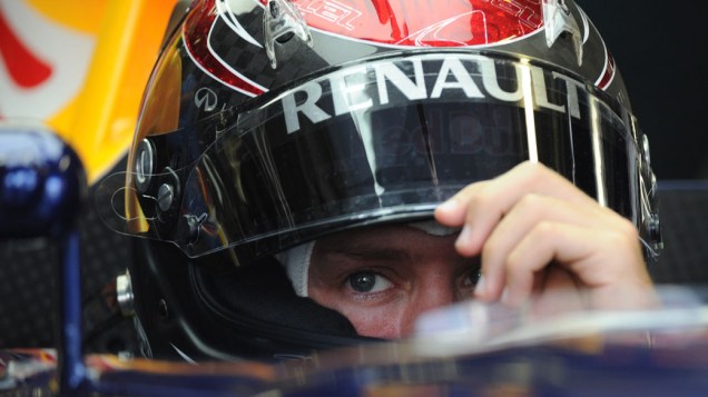 Sebastian Vettel, da Red Bull Racing, se prepara para os treinos classificatórios do GP da Itália