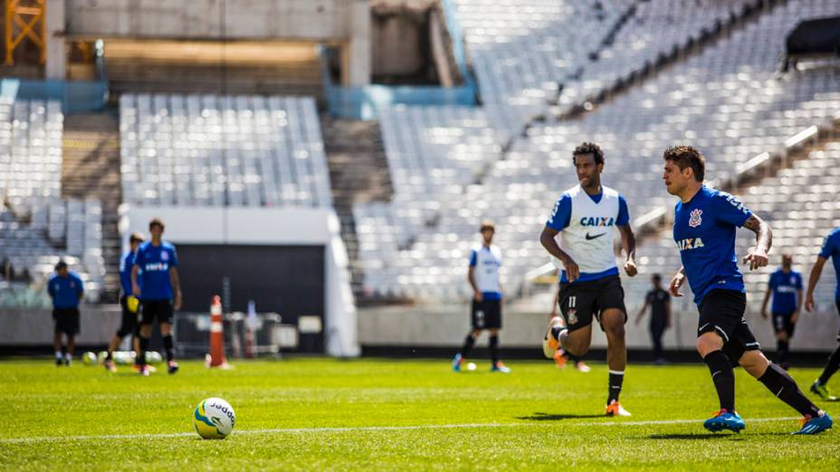 Treino realizado na Arena Corinthians, em São Paulo