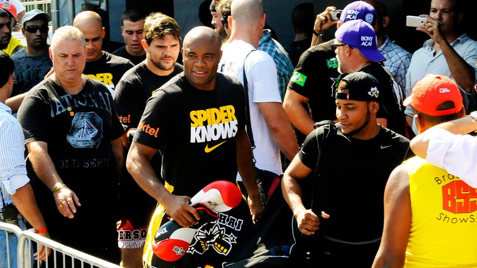 Anderson Silva, durante treino livre do UFC, no Rio de Janeiro