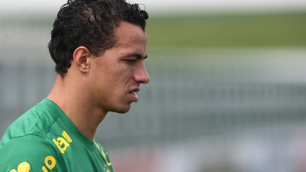 Leandro Damião durante o treino do Brasil, em 04/06/2013
