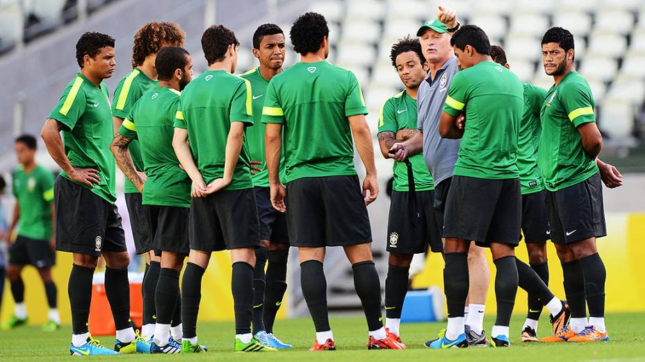 Treino da Seleção Brasileira em Fortaleza antes do jogo contra o México, em 18/06/2013