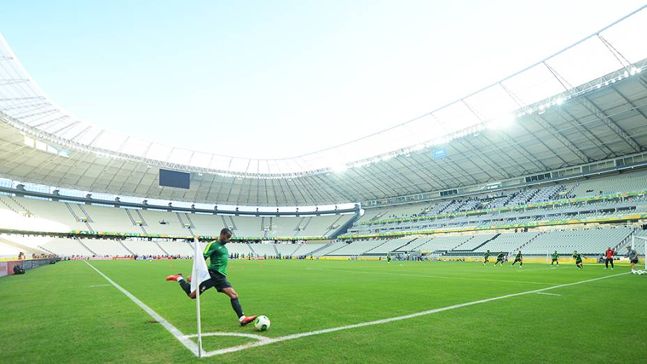 Treino da Seleção Brasileira em Fortaleza antes do jogo contra o México, em 18/06/2013