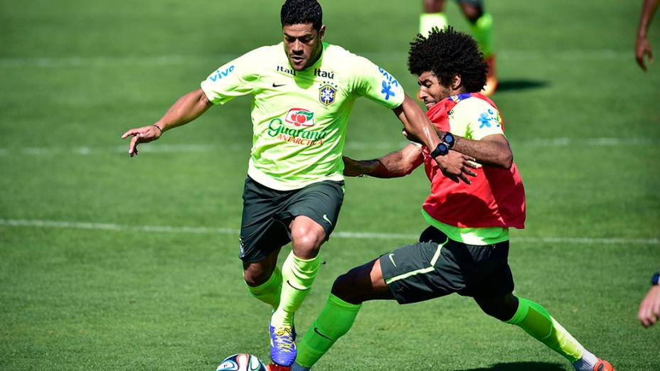 Hulk no treino da seleção, em 02/07/2014