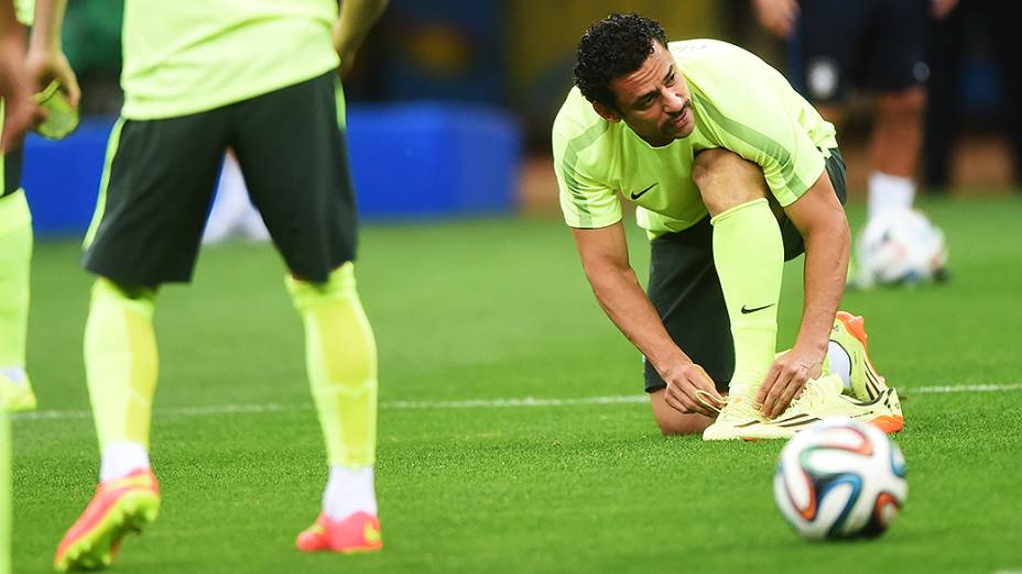 Seleção Brasileira durante o treino, em Brasília