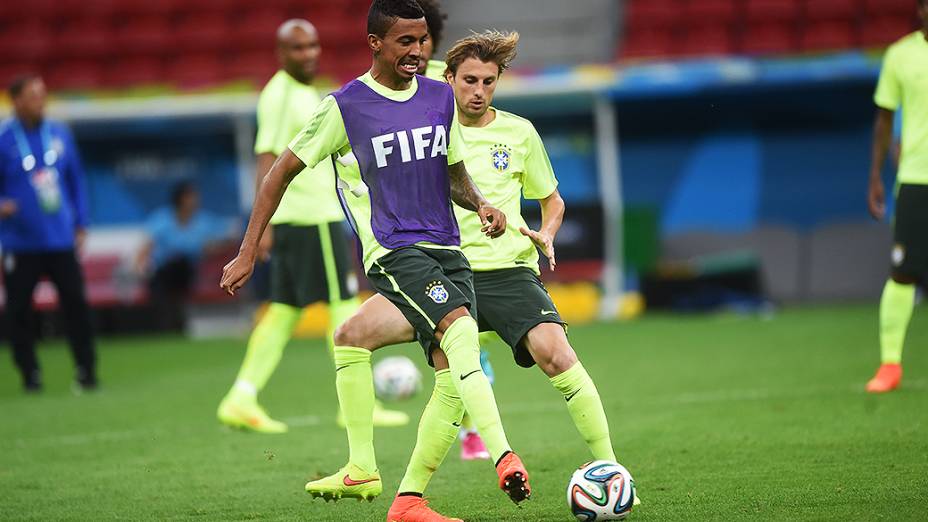 Seleção Brasileira durante o treino, em Brasília