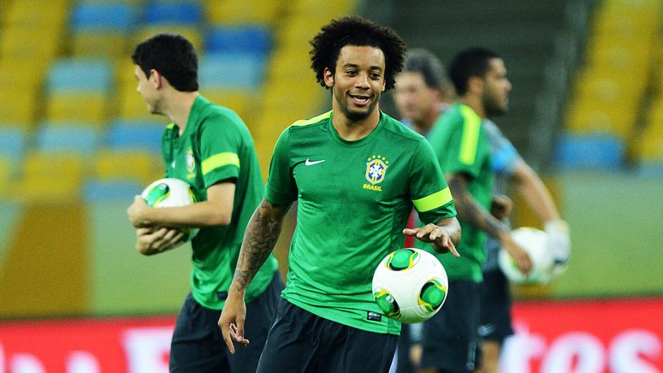 Treino da seleção brasileira no Rio de Janeiro, antes da final contra a Espanha, pela Copa das Confederações