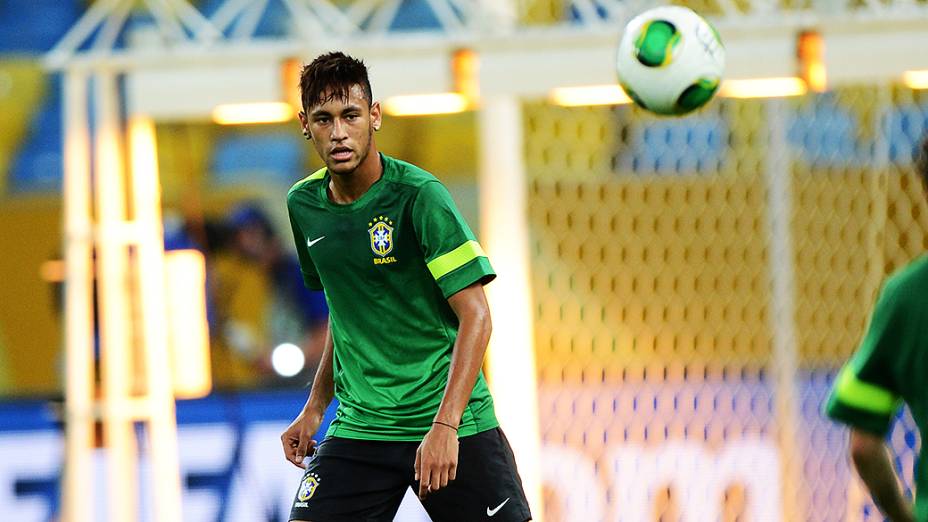 Treino da seleção brasileira no Rio de Janeiro, antes da final contra a Espanha, pela Copa das Confederações