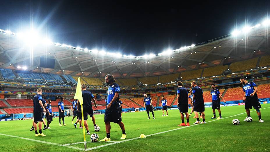 Treino da seleção italiana na Arena Amazônia, em Manaus