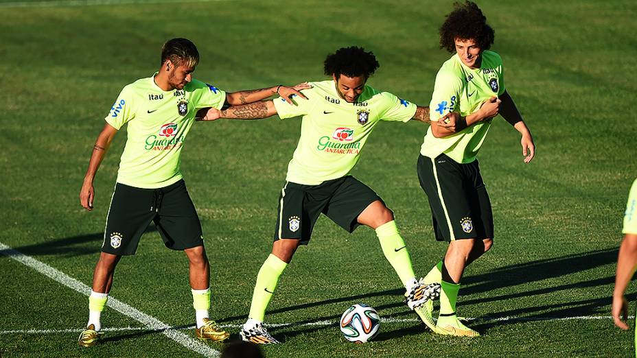 Treino da seleção brasileira antes do jogo contra a Colômbia no Castelão, em Fortaleza