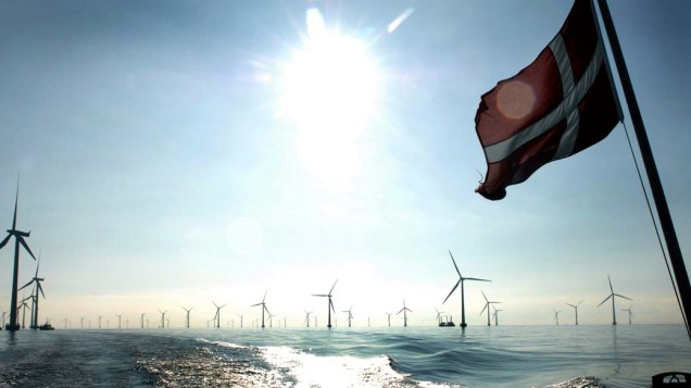 As turbinas eólicas em Roedsand, na Dinamarca, produzem energia para cerca de 200.000 casas