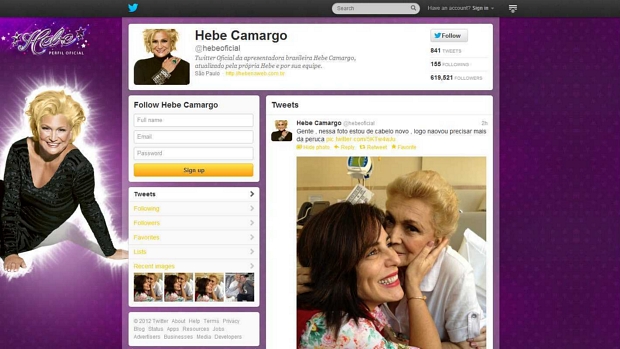 Twitter de Hebe Camargo mostra uma foto da apresentadora com Glória Pires