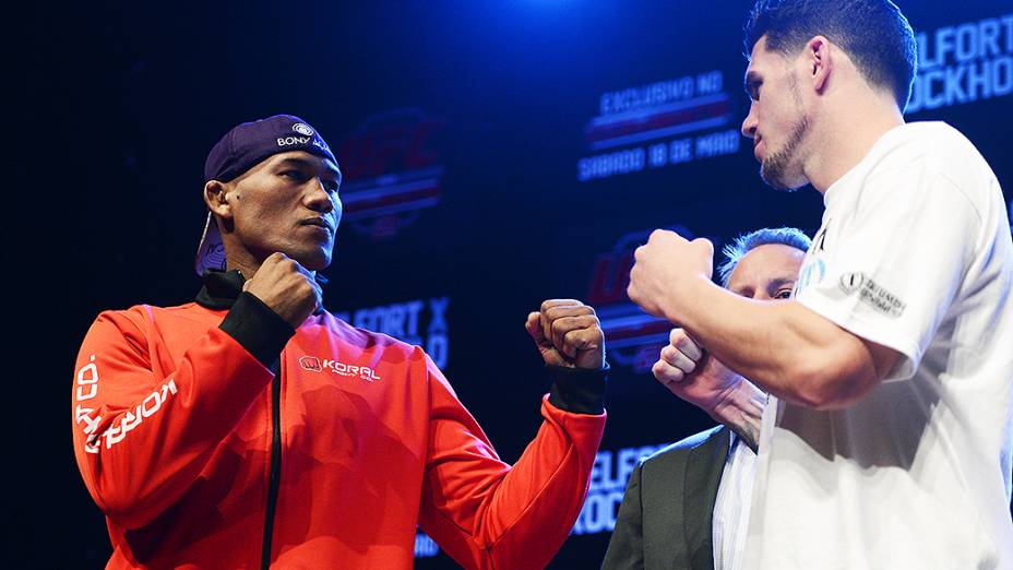 Ronaldo Jacaré na coletiva de imprensa do UFC Jaraguá do Sul, em Santa Catarina