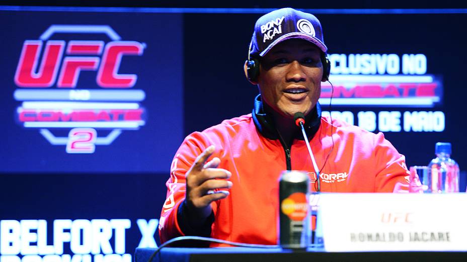 Ronaldo Jacaré na coletiva de imprensa do UFC Jaraguá do Sul, em Santa Catarina